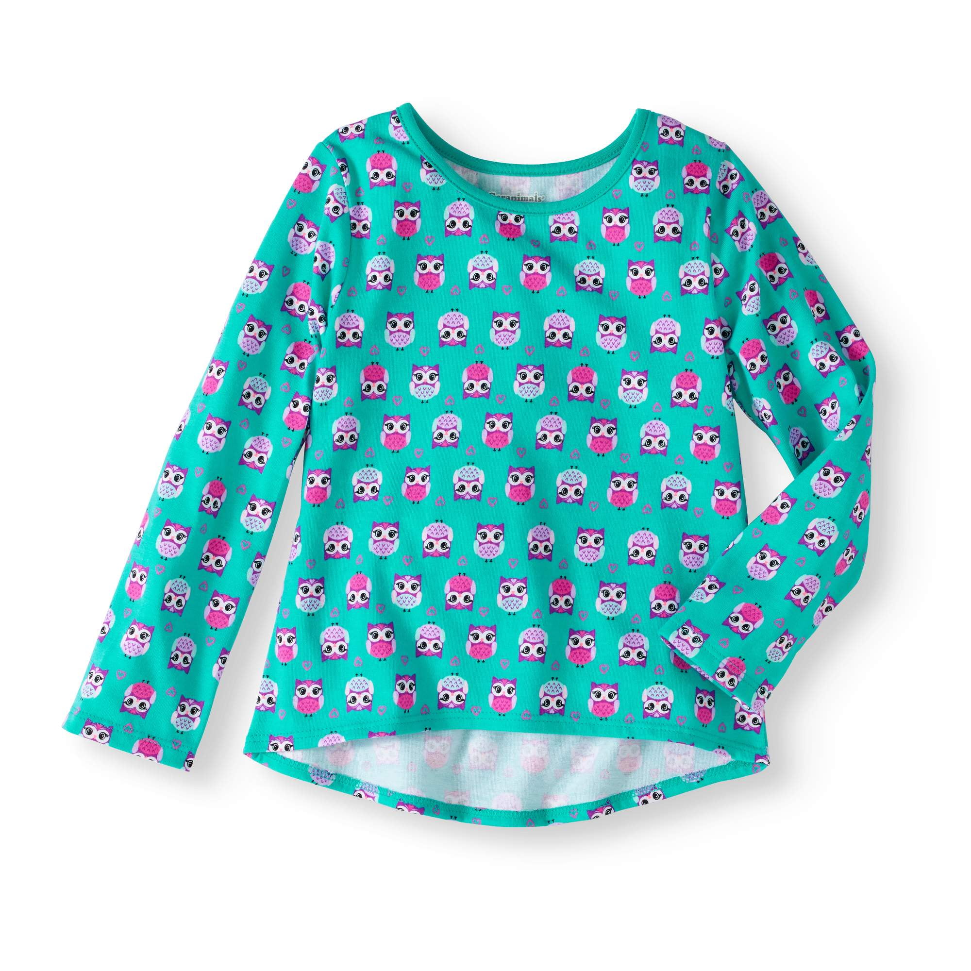 Garanimals Baby Toddler Girls' Long Sleeve HiLo Print Tee Walmart