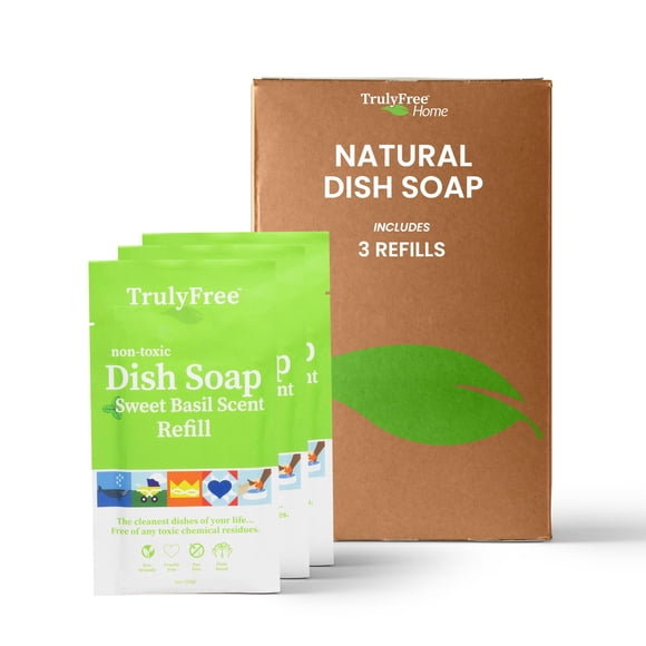 Detergente líquido para lavar platos Truly Free Sweet Basil, 3 x 360 ml