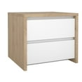 thumbnail image 4 of Tvilum Next 17-inch Tall 2-Drawer Bedroom Nightstand for Adults, Jackson Hickory/White High Gloss, 4 of 15
