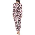 thumbnail image 3 of Suhoaziia Pajama Sets for Women Soft Crew Neck Indoor Pajamas Sets 2 PCS Comfortable Casual Pink Love Sleep Set Warmth Vacation Shirt Print Graphic Lounge Wear L, 3 of 4