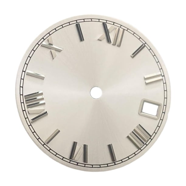 Esfera de reloj de 28,5 mm Yuyangstore Argenta blanca diseño vintage con calendario