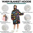thumbnail image 5 of Wearable Oversized Blanket,Multicolor Controllers Games Icons Black Pattern Wearable Blanket Hoodie for Adults,Cozy Hooded Blankets with Super Pockets,Super Warm Fuzzy Pullover for Women & Men, 5 of 6
