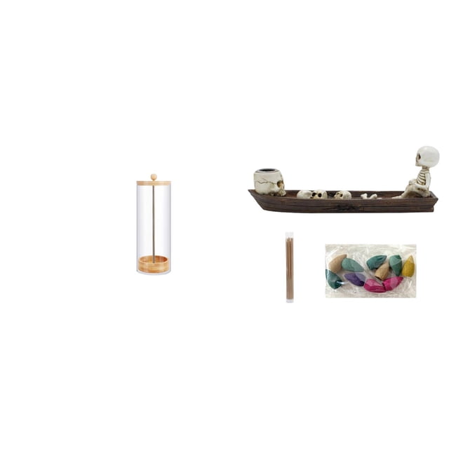 Organizador de pajitas transparente y soporte para quemador de incienso con forma de barco para encimera, brochas de maquillaje, armario de bar, dormi