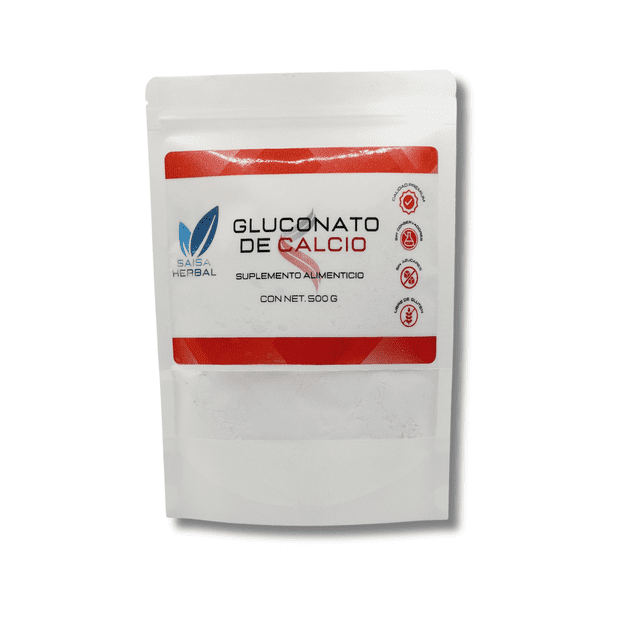Gluconato de Calcio 500 g | Cocina Molecular | Polvo Sin Sabor | Uso Alimentario | Saisa Herbal