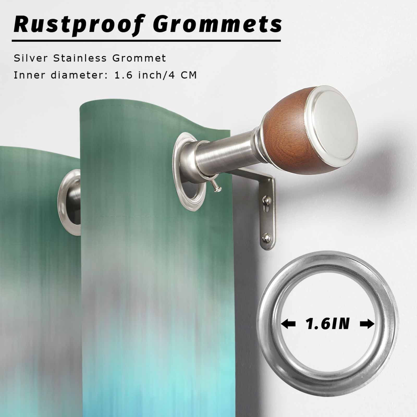 Aqua Gradient Sea Mist Outdoor Curtains for Patio, Abstract Blue Green Water Ripples Sunshade Privacy Drapes Grommet Waterproof Outside Curtains for Porch/Cabana/Balcony 54"x 108", 1 Panel