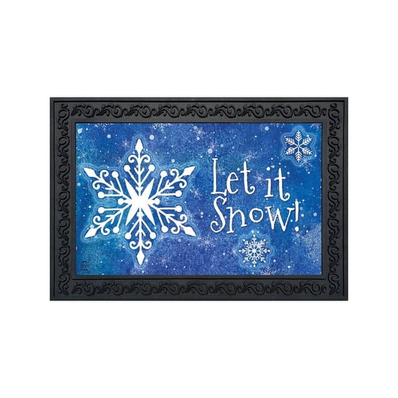 Briarwood Lane Doormat 30x18 Indoor Outdoor Snowflakes Winter For Winter Doormat