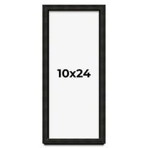10x24 Shadow Box Black Rustic Barnwood Display Frame  | 1.125 Inch Deep | 0.875 Inch Moulding Width