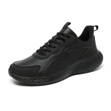 HAOSHIDUO Walking Sneakers for Men Lightweight Comfortable Microfiber Leather Running Shoes MD Outsole Non Slip Shock Absorption
