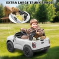 thumbnail image 6 of Ford Ranger Ride on Truck, 12V Powered Ride on Toy Cars with Remote Control, Bluetooth, MP3 Player, Safety Belt, LED Lights, Horn, Rear Wheels Drive Kids Electric Car for Boys Girls 3-6 Ages, White, 6 of 13