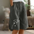 thumbnail image 2 of Taqqpue Women's Bermuda Shorts Linen Shorts Printed High Waisted Lightweight Comfy Casual Shorts Summer Beach Vacation Outfit, 2 of 7