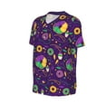 thumbnail image 6 of Fotbe Mardi Gras and Donuts Baseball Jersey Shirt for Men and Women, Casual Short Sleeves Button Down T-Shirt-, 6 of 9