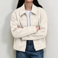 thumbnail image 5 of cocolona Fall Jackets for Women Casual Long Sleeve Zipper Outerwear Zipper Solid Color Loose Tops, 5 of 7