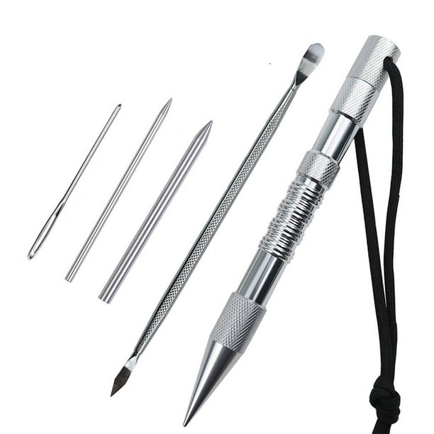 Greeniant Marlin Set Agujas de cordones Acero inoxidable Profesional Pequeña artesanía Costura Reutilizable Extraíble Tejer Pin Trabajo de cuero carpas 5 piezas astilla Greeniant OD023335-10B