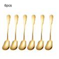thumbnail image 1 of pitrice 6pcs Stainless Steel Teaspoon Fork Travel Cutlery Set Tableware Travel Cutlery Set Kitchen Portable Spoon for Coffee Afternoon Tea Type 2, 1 of 9