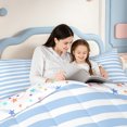 thumbnail image 4 of Erosebridal Linear Geometric King Size Comforter Sets,Watercolor Stripes Comforters King Size,Colorful Stars Reversible,3 Pieces,1 Comforter and 2 Pillowcases, 4 of 7