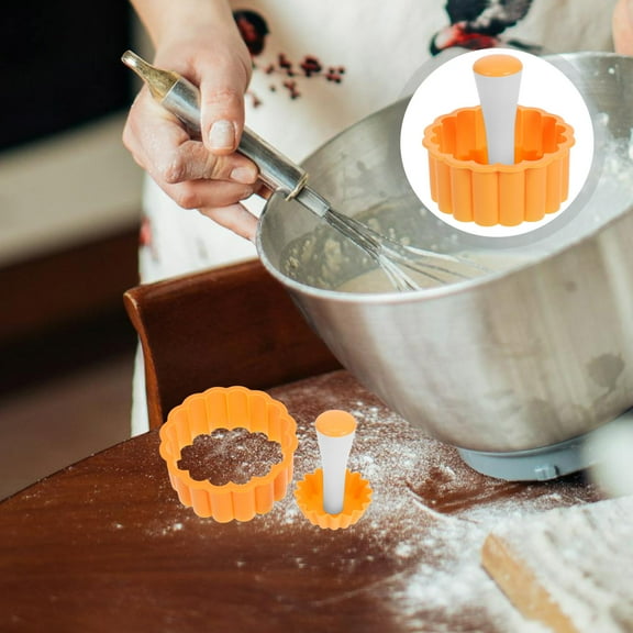 Masteelf Cookie Press Mold Mini Tart Pans Reusable Non-Stick Egg Tart Mold With Tart Tamper Small Baking Molds for Cheesecakes Muffin Pan