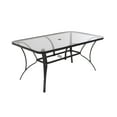 thumbnail image 2 of Brown Glass & Steel Round Patio Dining Table, 31.5 Inch – Perfect For Gardens 2 of 3