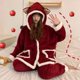 thumbnail image 1 of Conjuntos de pijamas de Navidad para mujer, traje de manga larga con forro polar de Coral suelto para otoño e invierno, novedad de 2023, 1 of 4