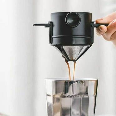 Pour Over Coffee Dripper Stainless Steel Coffee Filters Reusable Washable Coffee Dripper Portable Portable Paperless Travel Coffee Makers