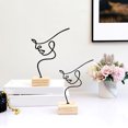 thumbnail image 4 of Yoone Metal Artistic Decoration Exquisite Sleek Lightweight Stable Wooden Base Nordic Abstract Sculpture for Home, 4 of 6