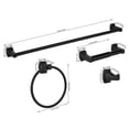 thumbnail image 6 of Mainstays 4-Piece Square Bathroom Hardware Set with 24-inch Towel Bar Matte Black Finish, 6 of 18