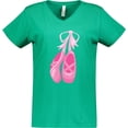 thumbnail image 3 of Inktastic Ballet Shoes, Ballet Slippers, Ballet Dance - Pink Women's V-Neck T-Shirt, 3 of 5