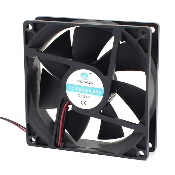 DC 24V 90mmx90mmx 25mm 7 Vanes Computer Cooling Cooler Fan w Metal Finger Guard