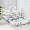 thumbnail image 4 of Extra Large 4-Tier Organizer Stackable Storage Box With Lid Clear Plastic Organizer Drawers Storage Box Storage Case With Handle, 4 of 9