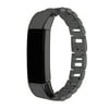 Premium Solid Stainless Bracelet Replacement Watch Band For Fitbit Alta Fitness Tracker (Black)