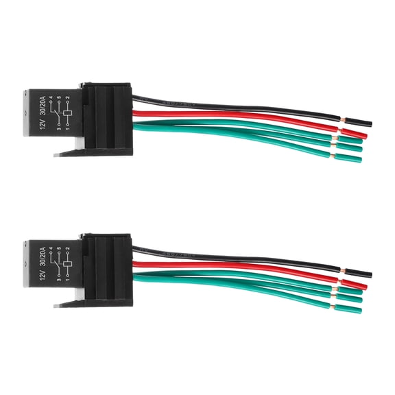Unique Bargains 2 Pcs DC 12V 30A SPDT Automotive Car Relay 5 Pin 5 Wires with Harness Socket Plug