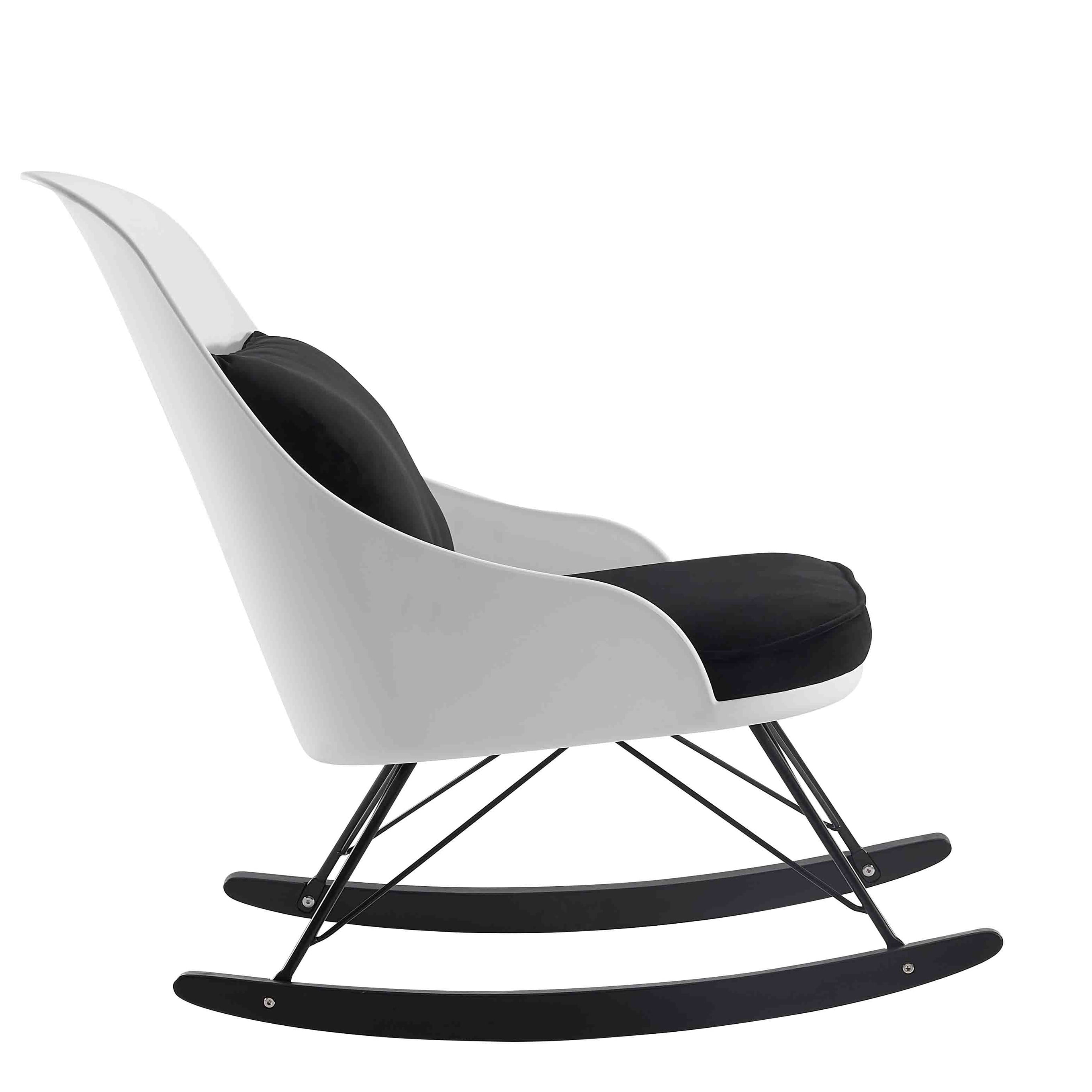 2xhome White Modern Large Rocking Chair with Cushion, Set of 1, 1 piece