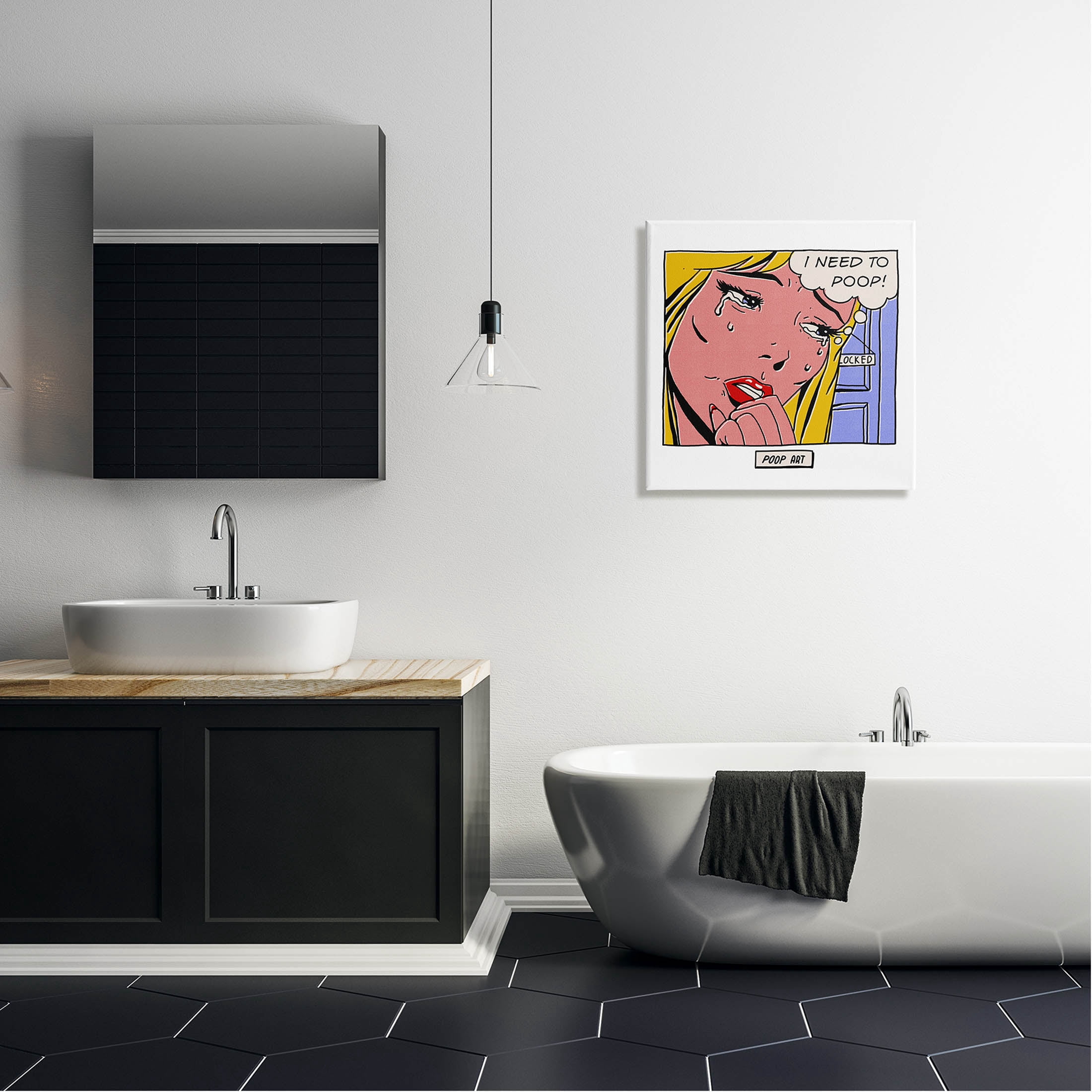 Stupell Industries Need To Poop Classic Comic Graphic Art Gallery Wrapped Canvas Print Wall Art, Design by Matheus Lopes Castro