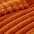 thumbnail image 3 of Exclusivo Mezcla Queen Size Flannel Fleece Blanket, Super Soft 3D Striped Jacquard Blanket for Bed, Lightweight Fuzzy Cozy Blankets, Burnt Orange, 90"x90", 3 of 7