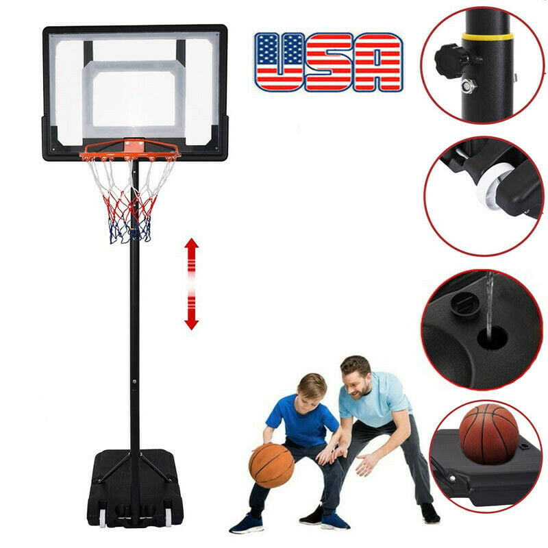 Details about   7FT Backboard Adjustable Basketball Hoop System Outdoor Stand w/ Wheels 