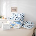 thumbnail image 6 of jejeloiu Modern Geometric Rhombus 7-Piece Twin Bedding Sets,White Blue Bedding Comforter Set For Girls Boys Reversible, 6 of 8