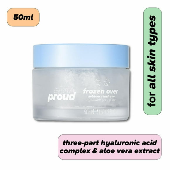 Skin Proud - Frozen Over - Hydrateur de Gel à Glace avec Acide Hyaluronique Triple Action, 100% Végétalien (50ml)