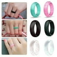 thumbnail image 3 of GKNET Silicone Rings Women Wedding Rubber Bands Hypoallergenic Flexible Finger Ring-A-silver-9, 3 of 9