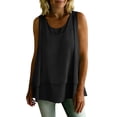 thumbnail image 6 of Chbgutlmr Summer Tank Tops for Women Sleeveless Round Neck Double Layered Ruffled Blouse Casual Loose Summer Comfy T-Shirts, 6 of 9