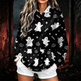 thumbnail image 3 of Dweltoz Halloween Hoodies for Women Ghost Pumpkin Star Print Pullover Hoodie Long Sleeve Loose Fit Sweatshirt with Pockets Casual Halloween Party Tops,Black 3XL, 3 of 6