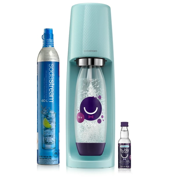SodaStream x bubly Fizzi Sparkling Water Maker Bundle (Icy Blue), with