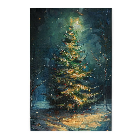 1000 PCS Christmas Tree 1000 Piece Wooden Puzzles,Vibrant & Stunning Design,Classic Christmas Tree Fun Puzzle 1000 Piece,1000 Piece Jigsaw Puzzle for Adults Challenging Puzzle Perfect for Game Nights