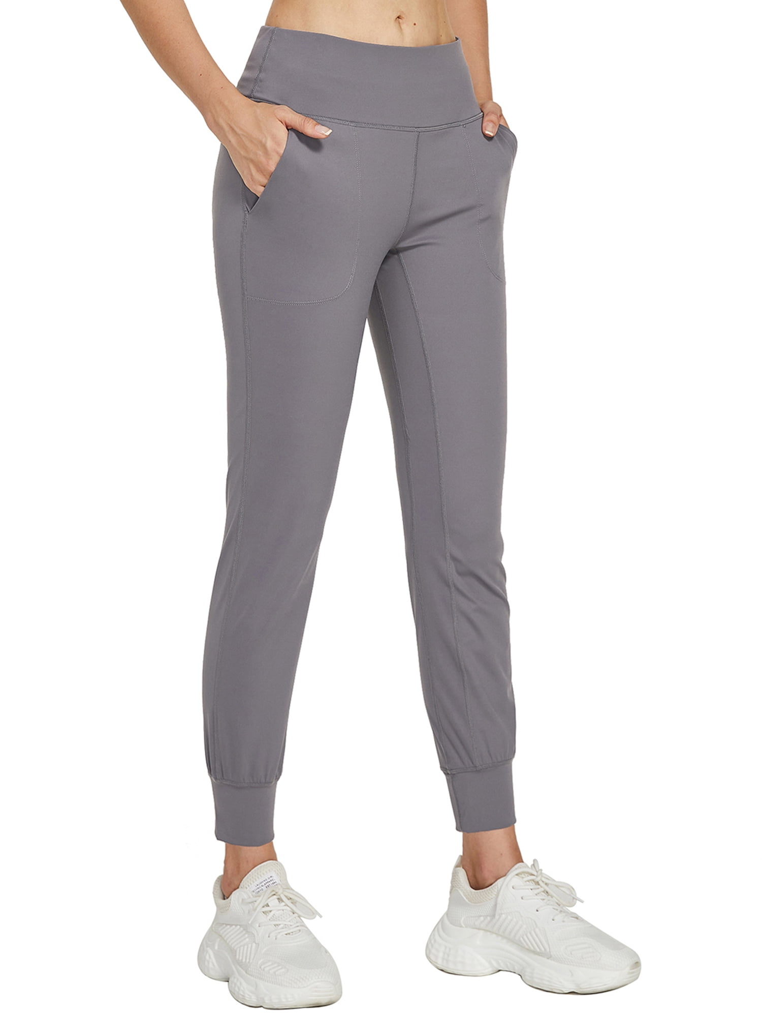 FEDTOSING Fit Joggers for Women High Waist Tapered Sweatpants Light Gray,up  to Size XL 
