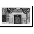 thumbnail image 2 of Historic Framed Print, [Lt. W.D. Moore, Jr., standing in front of door of American Red Cross post, where he serves passing troops, at the front, Italy], 17-7/8" x 21-7/8", 2 of 9