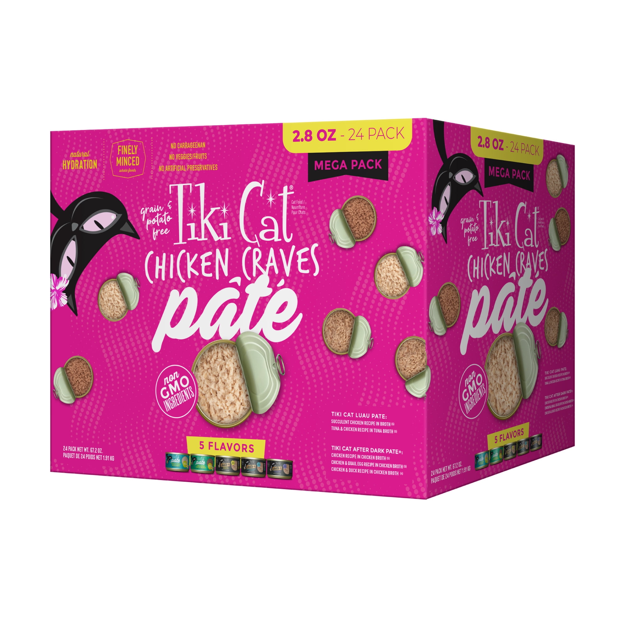 Tiki Cat Chicken Craves Pate Wet Cat Food Mega Pack, 2.8 oz. Can (24 Count)