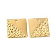 thumbnail image 1 of Ion Plating(IP) 304 Stainless Steel Pendants Square Charm Real 18K Gold Plated 22x22x1mm Hole: 1.6mm, 1 of 3