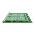 thumbnail image 2 of Ahgly Company Machine Washable Indoor Square Abstract Turquoise Blue Modern Area Rugs, 3' Square, 2 of 4