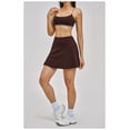 thumbnail image 2 of PISONIC Womens 2 Piece Skirt Set Workout Outfits Tennis Skirts with Built-in Shorts and Spaghetti Strap Sports Bra Gym Yoga Set, 2 of 6