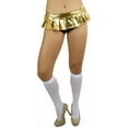 thumbnail image 5 of ToBeInStyle Womens Flirty Metallic Pleated Festival Ultra Micro-Mini Rave Skirt - Narrow Band - Gold - One Size, 5 of 5