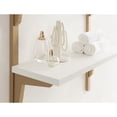 thumbnail image 3 of Kate and Laurel Meridien Modern Two-Tier Wooden Shelves, 24 x 8 x 24, White and Gold, Stunning Tiered Wall Shelf for Storage and Display as Cute Nursery Shelving or Bedroom Storage, 3 of 8