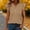 Khaki, variant on CYMMPU Women's Summer Casual V Neck Button Front Loose Top, Short Sleeve Breathable Lightweight Summer Blouse Khaki L